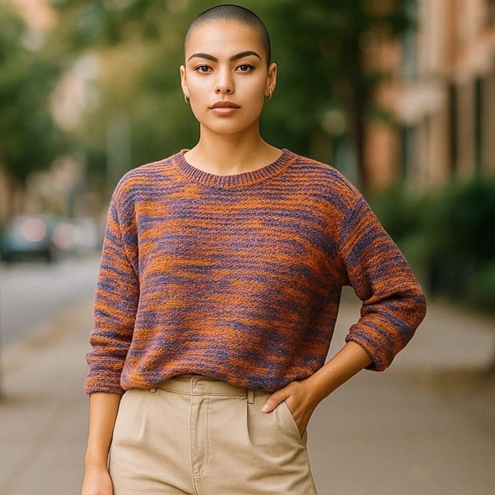 Thick Chunky Knit Multicolored Sweater by Hot & Delicious ~ Women's Size M/L